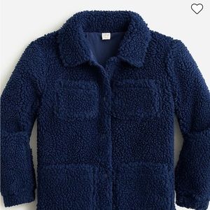 Crew cuts girls Sherpa shirt jacket NWT‎ teddy fall winter mid weight navy warm